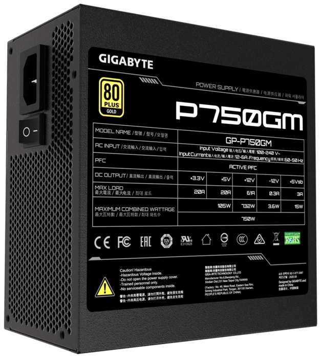 GigaByte 750W ATX GP-P750GM 80+ Gold